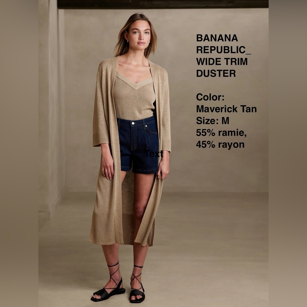 Banana Republic Beige Ramie Knit Cardigan M